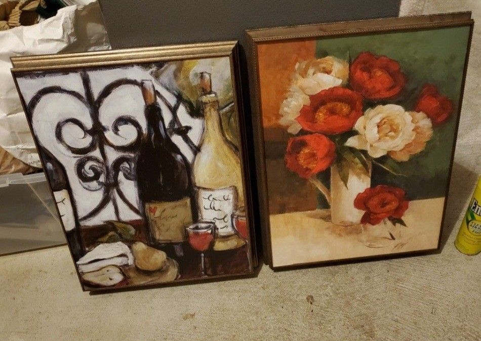 Two 15" x 19" Wall Paintings