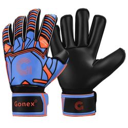Goalie Gloves Soccer Goalkeeper Gloves with Fingersave Spines, Youth & Adult Pro-Level Gollies Golly Gloves, Roll Cut Finger Protection, 3.5mm Superio