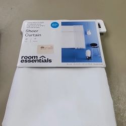 Room Essentials White Sheer Window Curtain ONE Panel 60" x 63" Z7