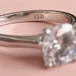 18k White Gold Wedding Ring Solitaire 2cts