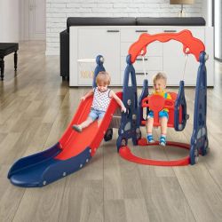Kids Swing and Climber Set, Nyeekoy 4 in 1 Toddler Climber and Swing Set, Play Climber Freestanding Slides Playset for Kids, Indoor Outdoor Playground