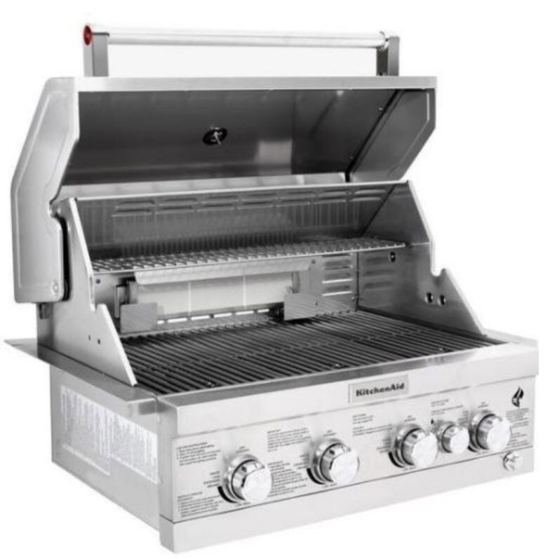 KitchenAid # 740 0780 model 4 burner propane gas Island Grill head in stainless steel with rotisserie burner /brand new