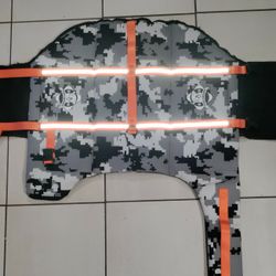 Paws Aboard C1400 (Ex Large) - Orange Camo Neoprene Dog Life Jacket