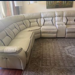 Six Seater Leather Couch