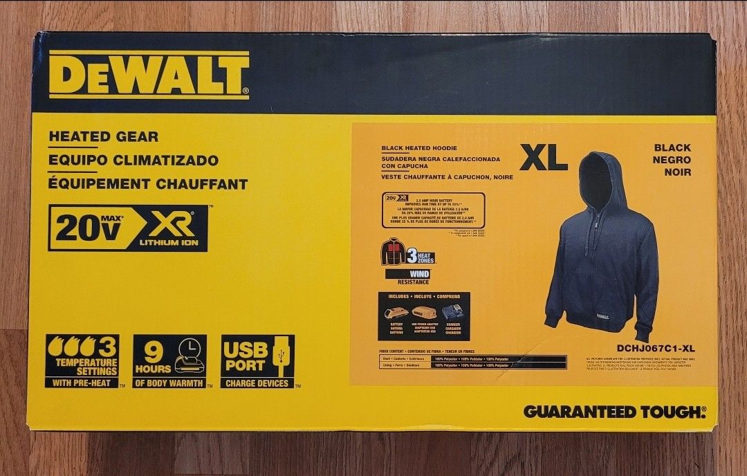 New Dewalt Size: Large or XL available Cordless Heated Hoodie Kit with Battery, power supply & Charger. Cash Pickup Only $120 Firm