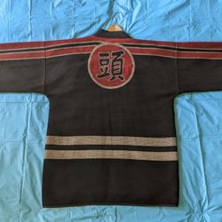 Japanese Fireman Firefighter Coat Jacket -  Black Red & White
