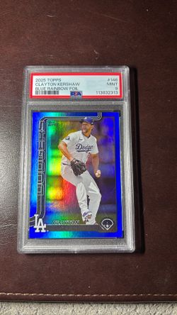 2025 Topps Clayton Kershaw Color Match Blue Rainbow Foil/150!PSA 9