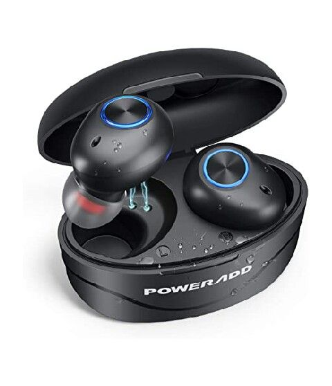 Wireless Earbuds Bluetooth, POWERADD S9 Noise Cancelling TWS Ear Buds with Microphone and True BT 5.0 IPX7 Waterproof in-Ear Headphones