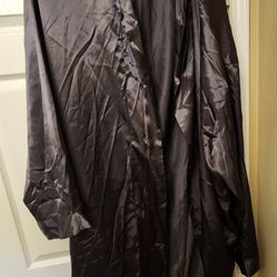 Gray Silky Robe with Matching Belt
