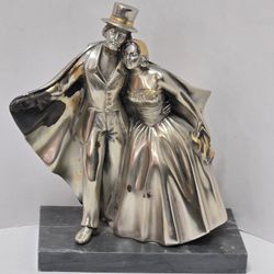 Vtg Ottaviani Studio Opera Depositata 800 Silver Sculpture 1900s Couple 