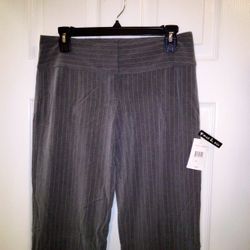 NWT Max & Mia Charcoal With White Pinstripes Dress Pants Size 3