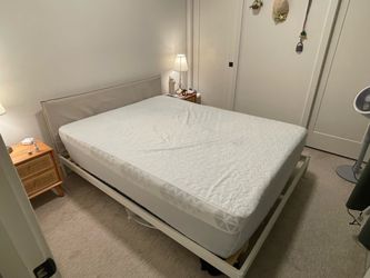 IKEA Kleppstad Queen Bed Frame and Nectar Hybrid Queen Mattress