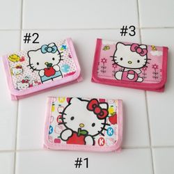 Sanrio Pink  Hello Kitty Nylon Trifold Wallet 