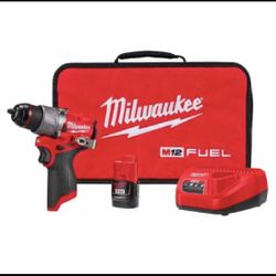 New Other Milwaukee M12 FUEL 1/2" Hammer Drill/Driver With Battery & Carrying Bag
