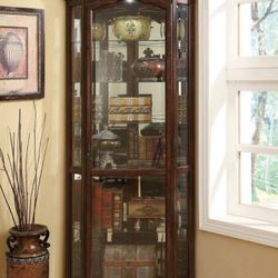 Brand New Burnished Brown Corner Cabinet