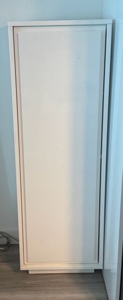 CB2 Gallery White Minimalist High-Gloss Storage Cabinet