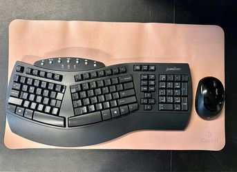 Ergonomic keyboard, Desk Mat and Mouse