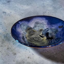 Handmade Pottery bowl, ceramic blue