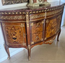 Louis XV Style Ormolu Mounted Demi-Lune Commode