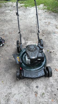 Pushing lawnmower