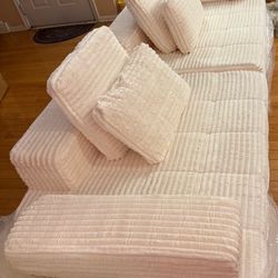 Two Piece Sofa Set With Four Pillows