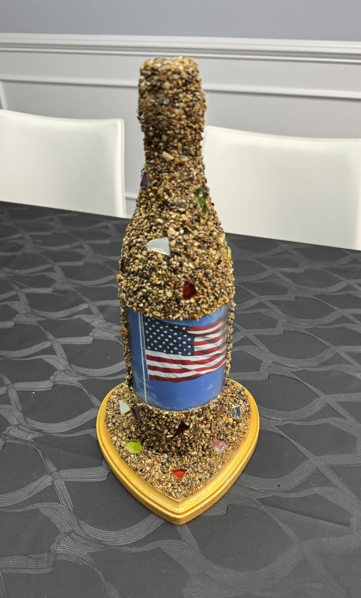 American Flag In Glass Bottle