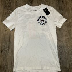 Abercrombie Kids Surfing Skeleton Youth 9/10 White Short Sleeve T-Shirt New