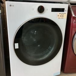 LG TurboSteam 7.4 cu.ft. Smart Stackable Gas Dryer with Steam Cycle New Scratch and Dent