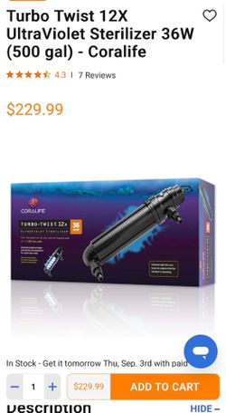 Coralife Turbo Twist UV Sterilizer 36 Watt
