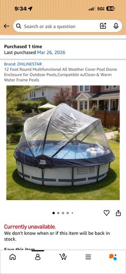 12ft pool dome new in box
