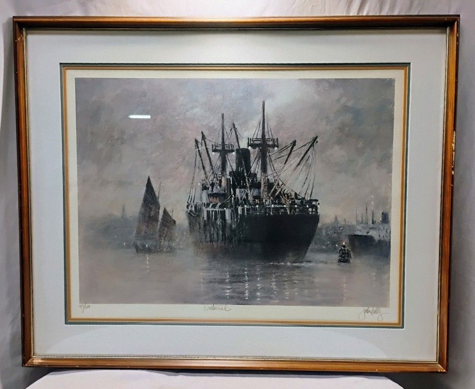 Beautiful Ship Painting With Artist Autograph And Numbered
