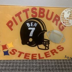 Handcrafted Pittsburg Steelers wall plaque Made Of Glass