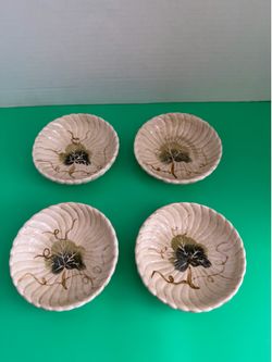 Linens-N-Things Grape Leaf Condiment Bowl Set (4) 1.6lb / Tazones LNT Home Raros