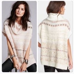 Free People Snow Bunny Oversized Fair Isle Sweater SZ S