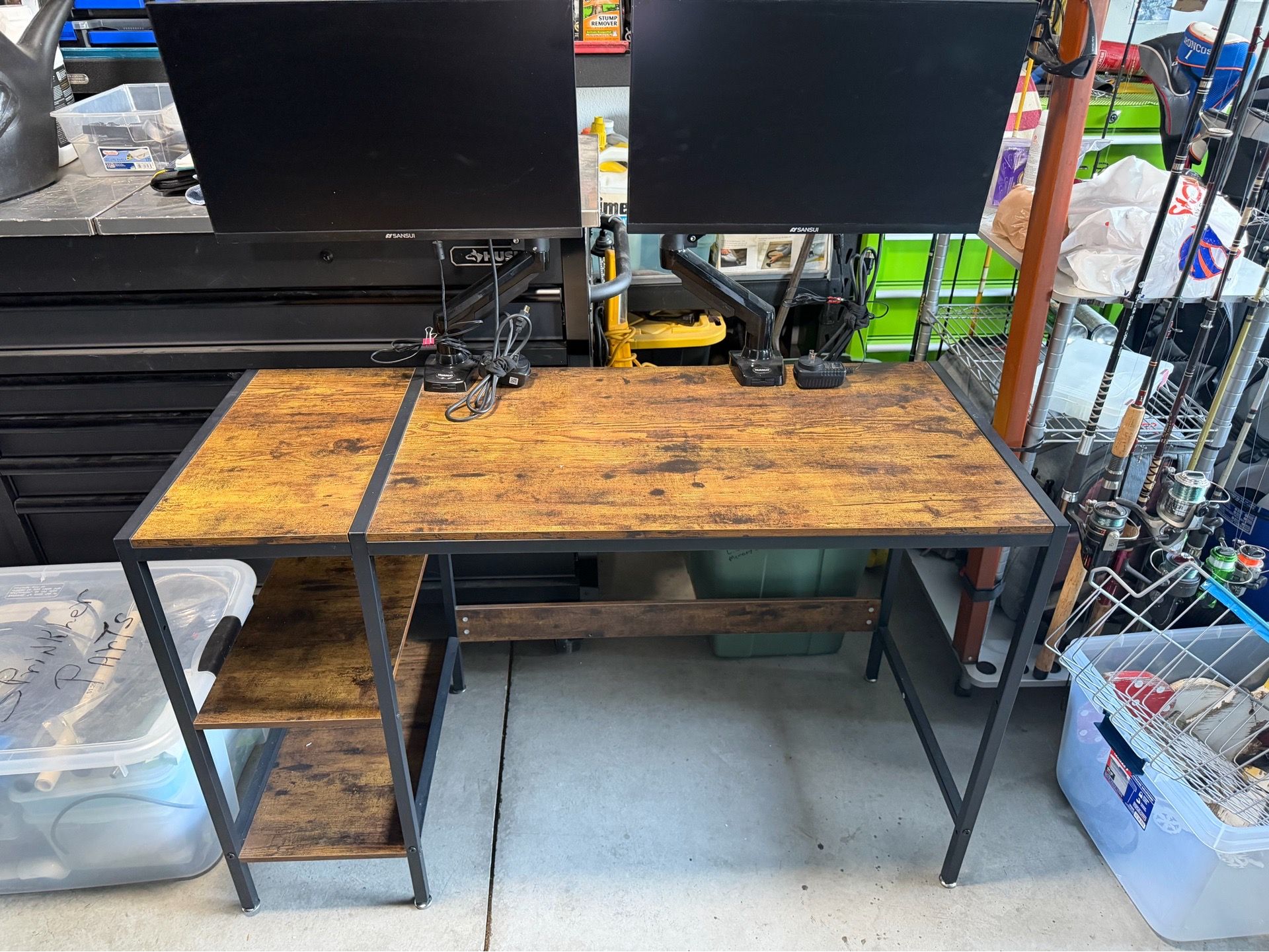 Computer Desk + Dual Monitors Setup – Great Condition