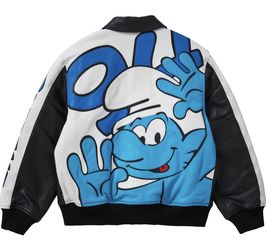 Supreme®/Smurfs™ Leather Varsity Jacket- Medium Size - Brand New