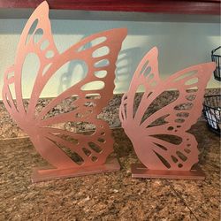 Rose gold butterfly stands