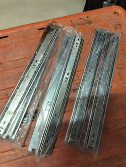 Set of 6 Drawer Slides: Metal New: 15.5“ x 1.75": Nice!