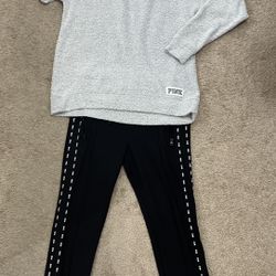 VS PINK Joggers- S with Grey Pullover Sweatshirt- XS $20 for both 