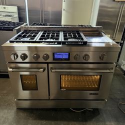 Jenn Air 48”Wide All Gas Range Stove In Stainless Steel