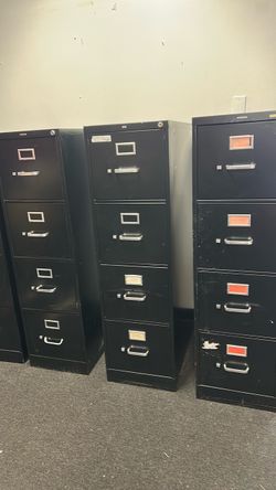 Black 4-Drawer Metal Filing Cabinet