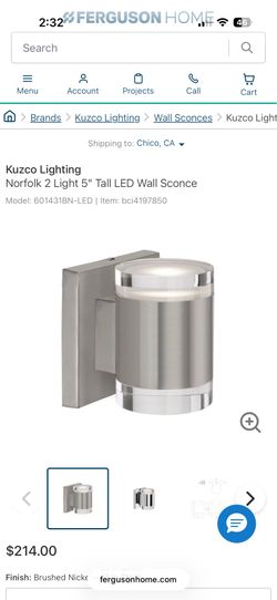 Kuzco Lighting Norfolk LED Wall Sconce in Brushed Nickel