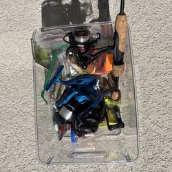 3 reels, bait, soft plastics, and more tackle, 145$ OBO