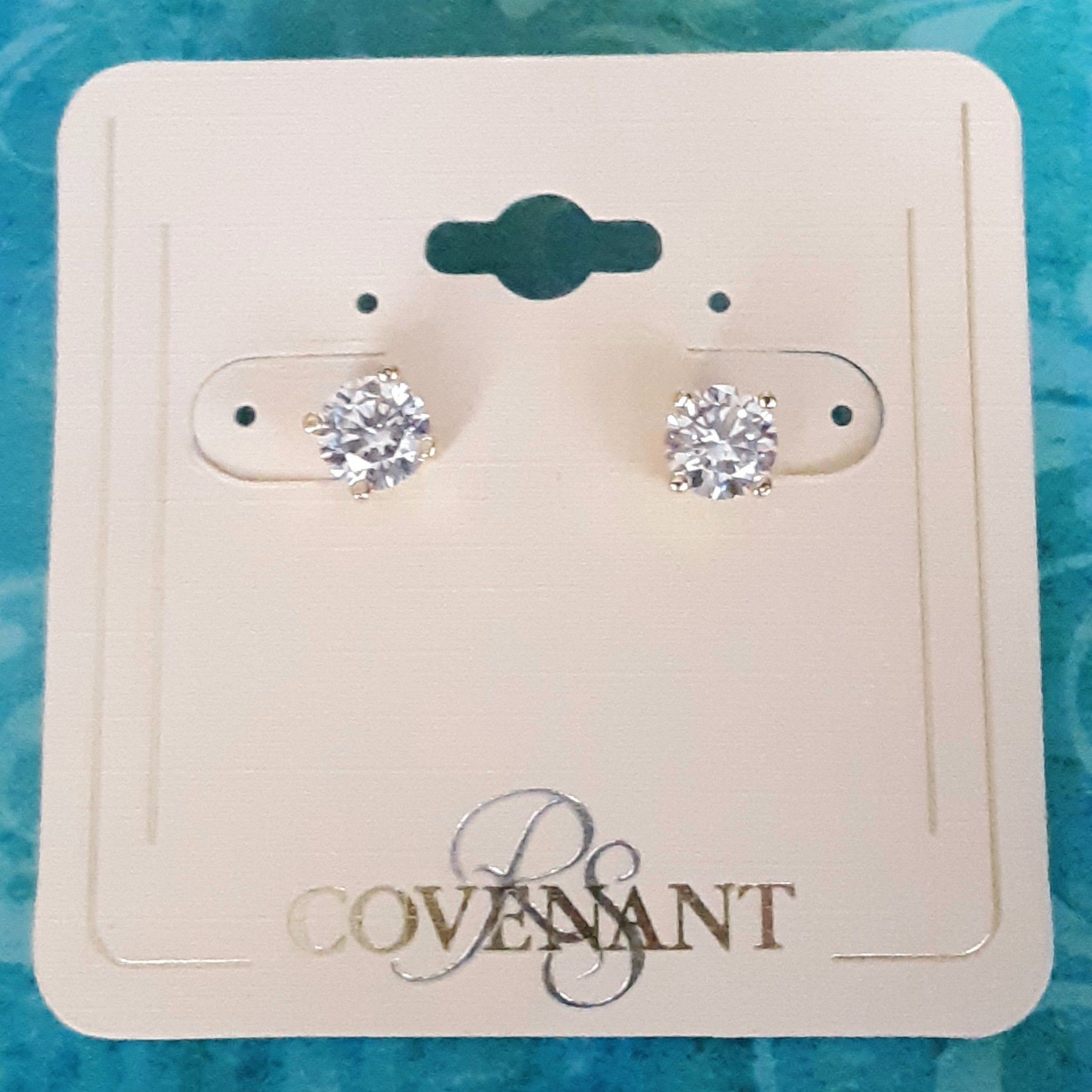 Shipping Only: New Covenant goldtone cubic zirconia hypo-allergenic earrings