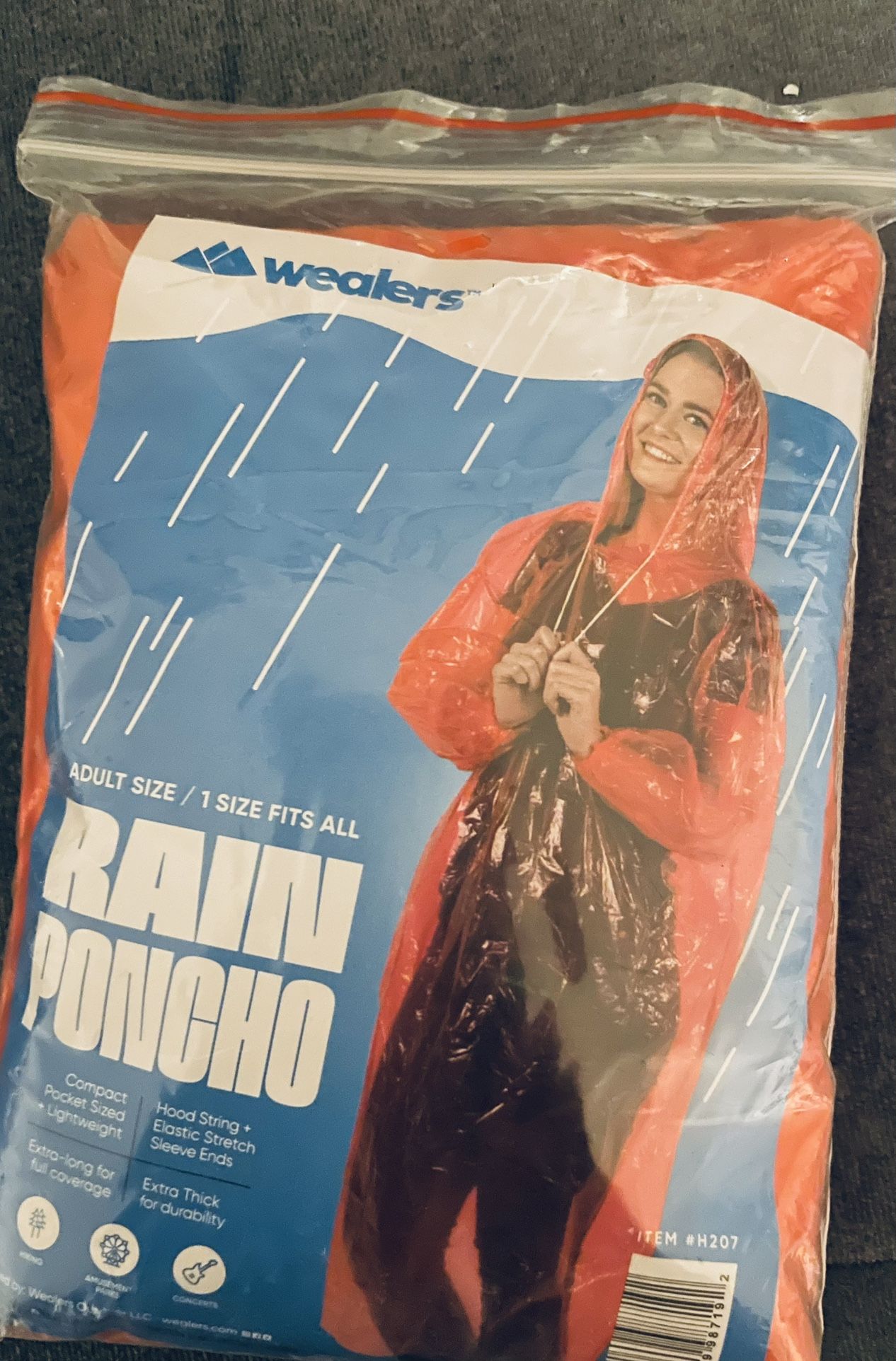 Rain Poncho Color Orange