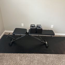 Adjustable Dumbbells, Weight Bench And May