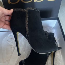 Bebe Open Toe Booties Size 5