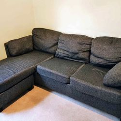 Charcoal Gray Reversible L-Shape Light Sectional – Free Curbside Delivery