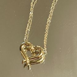 REDUCED 10KT Gold Floating Heart On 18” Chain 