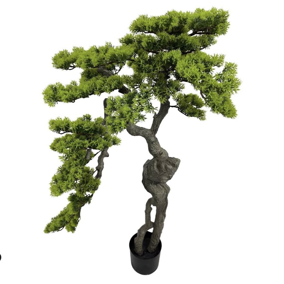3.5ft（43in） Artificial Bonsai Tree Juniper Faux Plants Indoor Big Fake Plants Decor with Ceramic Pots for Home Table Office Desk Bathroom Shelf Bedroo